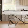 Modern Restaurant Interior Design With Wooden Cabinets Open Layout Natural Light And Dining Chairs