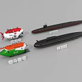 Different Types of Submarine Models Including Combat Nuclear Submarines and Fendouzhe