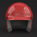 Red Shiny Sports Equipment Baseball Helmet With Ventilation Holes And Comfortable Interior