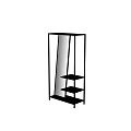 Black Metal Shelving Unit With Multiple Storage Shelves For Home Organization
