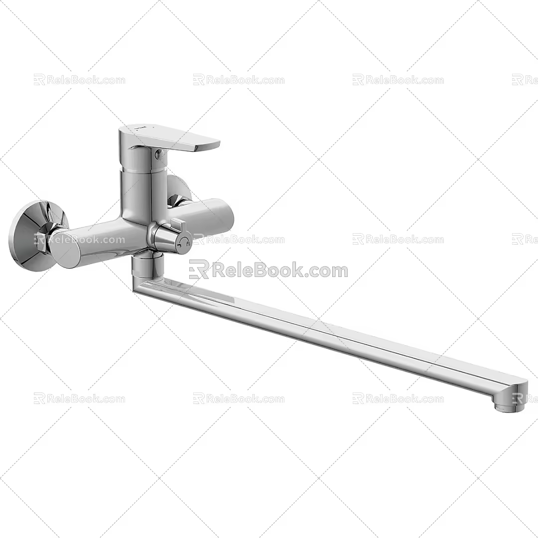 Modern faucet extended faucet in-wall type single-cooled balcony laundry mop pool rotatable wall out splash-proof spout household faucet 3d model