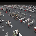 Large Crowd of People Standing and Gathering on Gray Open Surface Area
