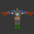 Captain America Game Character With Blue Uniform White Star Red Gloves Arms Outstretched