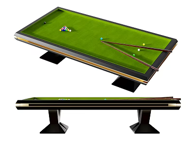 Premium Billiard Table Sports Equipment With Green Felt Balls And Cues 3d model