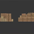 Packed Household Items With Brown Cardboard Boxes And Cylindrical Paper Tubes