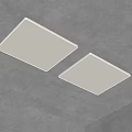 Modern Minimalist Two Square Ceiling Lights With White Light Installed On Ceiling
