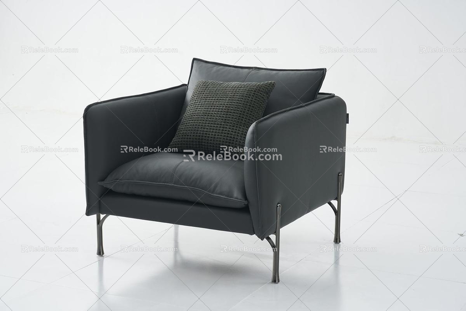 Single Leather Sofa 3d model