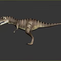 3D Dinosaur Character With Striped Skin Open Mouth And Sharp Teeth 3d model
