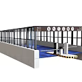 Modern Station Platform With Glass Structure And Safety Stripes Signage