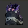 Purple And Blue High Top Sports Shoes With Thick Sole And Lace Up Design