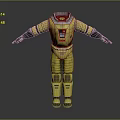 Yellow 3D Spacesuit Model With Red Visor Black Gloves And Boots