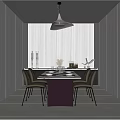 Elegant Modern Restaurant Interior With Marble Dining Table Chairs And Decorative Items