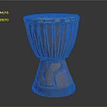 Traditional African Djembe Drum with Carved Wooden Body Colored Rim and Decorative Patterns