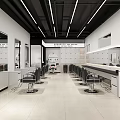 Modern Beauty Hair Salon Interior Design With Styling Chairs Mirrors And Bright Lighting