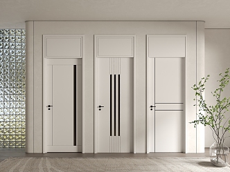 Modern swing door single opening top door 3d model