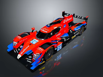 Red And Blue Racing Car With CODRIVER Logo And Number 28 On Body 3d model