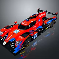 Red And Blue Racing Car With CODRIVER Logo And Number 28 On Body