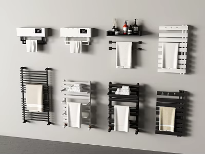 Modern Towel Rack Electric Heating Towel Rack Storage Rack Towel Rack 3d model