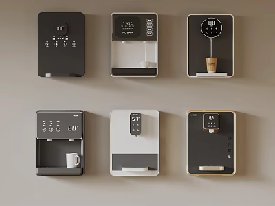 Modern Wall Mounted Daily Appliances With Digital Displays And Various Colors For Home Use 3d model