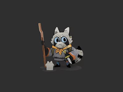 Cute raccoon chess game character cartoon 3d model Cute raccoon chess game character cartoon 3d model