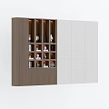 Contemporary Wooden Bookcase with Multiple Shelves Holding Decorative Items Books and Tea Sets