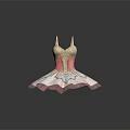 Pink And White Ballet Dress With Golden Patterned Tutu And Decorative Details
