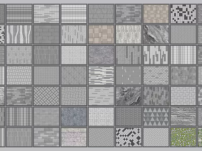 Modern Paving Floor Culture Stone Floor Tile Bluestone Slab Road Green Brick Grass Brick Paving Cobblestone Paving Gradual Pavement 3d model