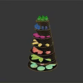 Stylish Black Multi Tiered Dessert Display Stand For Serving Various Pastries And Desserts