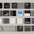 Various Design Smart Switch Panels With Digital Displays Time And Temperature Control