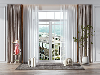 Modern Curtains 3d model