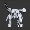 Silver Mechanical Game Movie Character With Multi Legged Structure And Armed Cannon 3d model