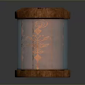 Stylish Decorative Furniture Piece With Wooden Top Base And Transparent Glass Carved Patterns