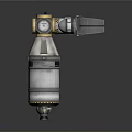 Industrial Mechanical Device With Yellow Silver Casing Cylindrical Body Pressure Gauge And Top Nozzle