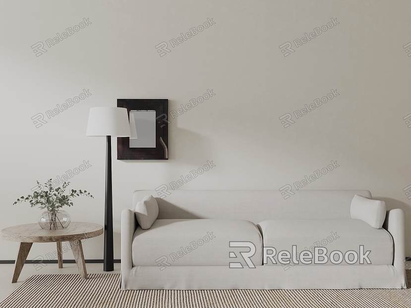 Modern double sofa sofa coffee table combination model