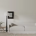 Modern double sofa coffee table combination 3d model