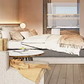 Modern Hotel Guest Room Interior Design With Comfortable Bed Sofa TV And Wooden Flooring