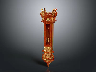 Ornate Tall Bookcase With Carved Wooden Design And Gold Decorative Accents 3d model