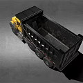 Yellow Heavy Duty Dump Truck With Black Bed And Large Wheels