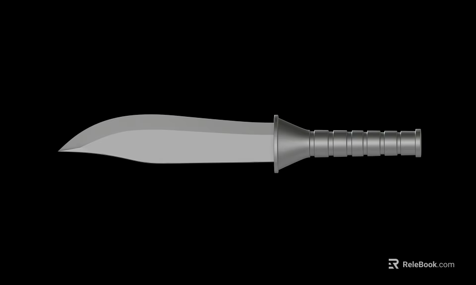 Tactical Combat Knife With Sharp Stainless Steel Blade And Textured Handle 3d model 