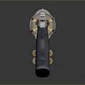 Silver Metallic Revolver With Cylinder Ammunition And Leather Grip On Dark Surface