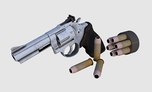 Modern Pistol Large Caliber Revolver Bullet 3d model