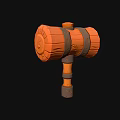 Handcrafted Wooden Hammer With Striped Design Brown Handle And Decorative Details