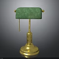 Decorative Green Stone Ornament With Golden Stand And Hanging Chain