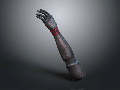 Sci-fi Style Mechanical Arm Mechanical Arm Arm Prosthetic Carbon Fiber Robot Game Resource Technology Gloves Leather Red Stitch Farm Tools Agriculture 3d model