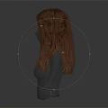 Posed Human Mannequin Figure with Long Red Hair and Detailed Breast Features