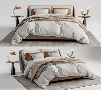 Modern Double Bed 3d model