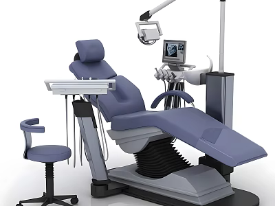 Adjustable Dental Treatment Chair With LED Light And Monitor For Dental Clinic 3d model