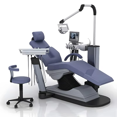 Adjustable Dental Treatment Chair With LED Light And Monitor For Dental Clinic 3d model
