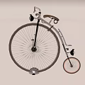 Vintage High Wheel Bicycle With Large Front Wheel Small Rear Wheel And Bell
