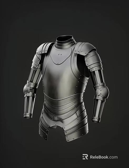 Medieval Full Body Metal Armor With Detailed Shoulder Plates And Chest Protection 3d model 